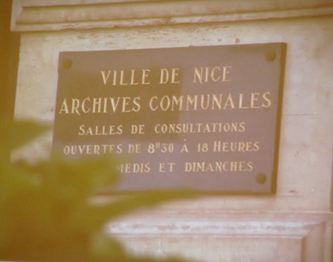 Recherches historiques à Nice.